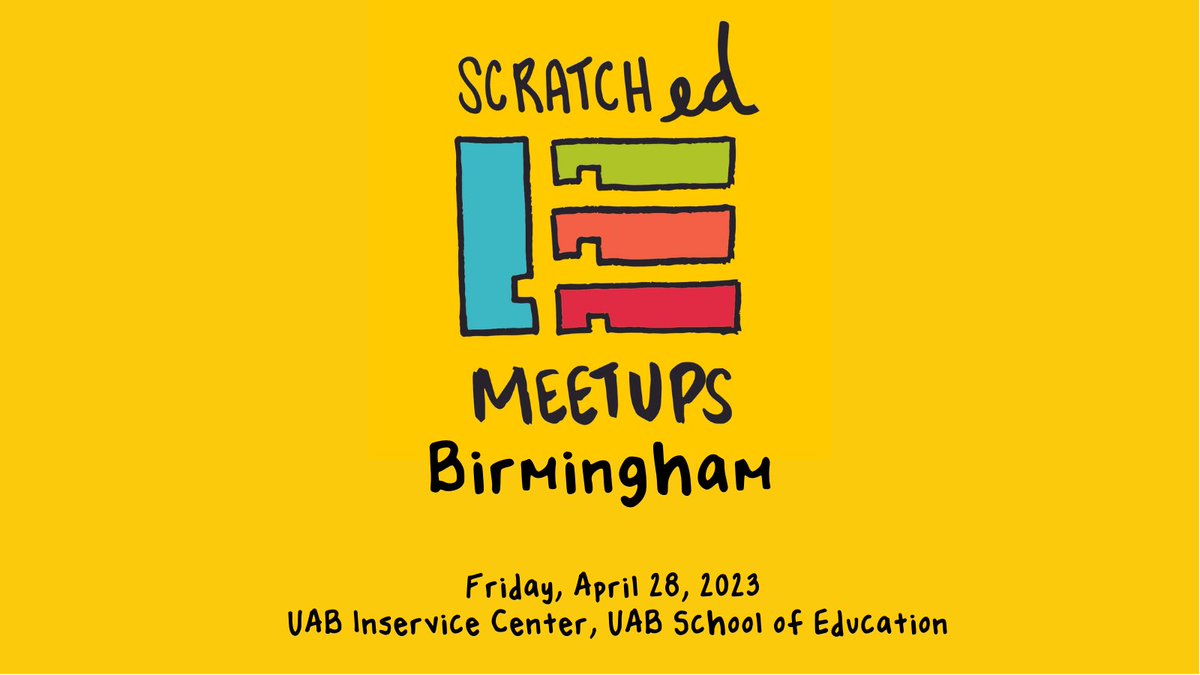 aprilpc's tweet photo. Ready to level up your #coding skills? #ScratchEdMeetupBham is just around the corner! Join us on April 28, 2023 at the UAB Inservice Center for a day of hands-on workshops and expert-led sessions. https://t.co/sSz9PDw32F #DLCS #ScratchEdMeetup #ProfessionalLearning https://t.co/5k8xlikNiL
