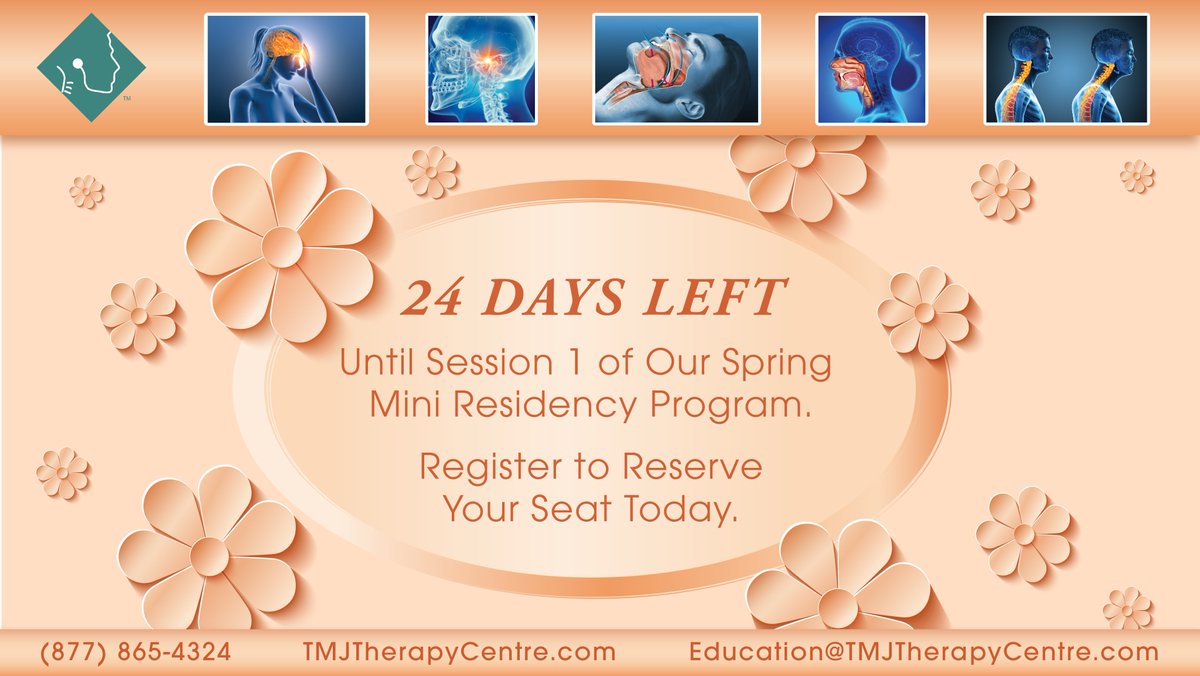 sleepheallive's tweet image. 📆 24 days left until Session 1 in Austin, TX. Register today &amp;amp; reserve your spot.

tinyurl.com/UpcomingCE

#dentalprogram #medicalprogram #dentalcourses #medicalcourses #tmjdisorder #sleepapnea #snoring #osa #craniofacialpain #sleepdisorders #treatment #TMJtreatment #migraines