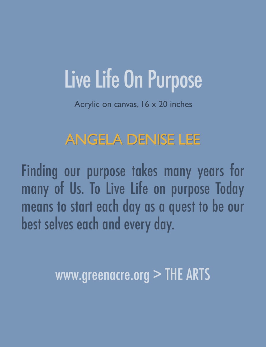 GreenAcreBahai's tweet photo. “Live Life On Purpose” by Angela Denise Lee from “Creative Power of Unity.” Acrylic on canvas, 16 x 20 inches
https://t.co/Dylq3quvo0
#AngelaDeniseLee #Faith #LiveLifeOnPurpose #Unity #CreativePowerofUnity #GreenAcre #Bahai #CenterofLearning #EliotME #Maine #ArtShow https://t.co/ld6xxV3OGh