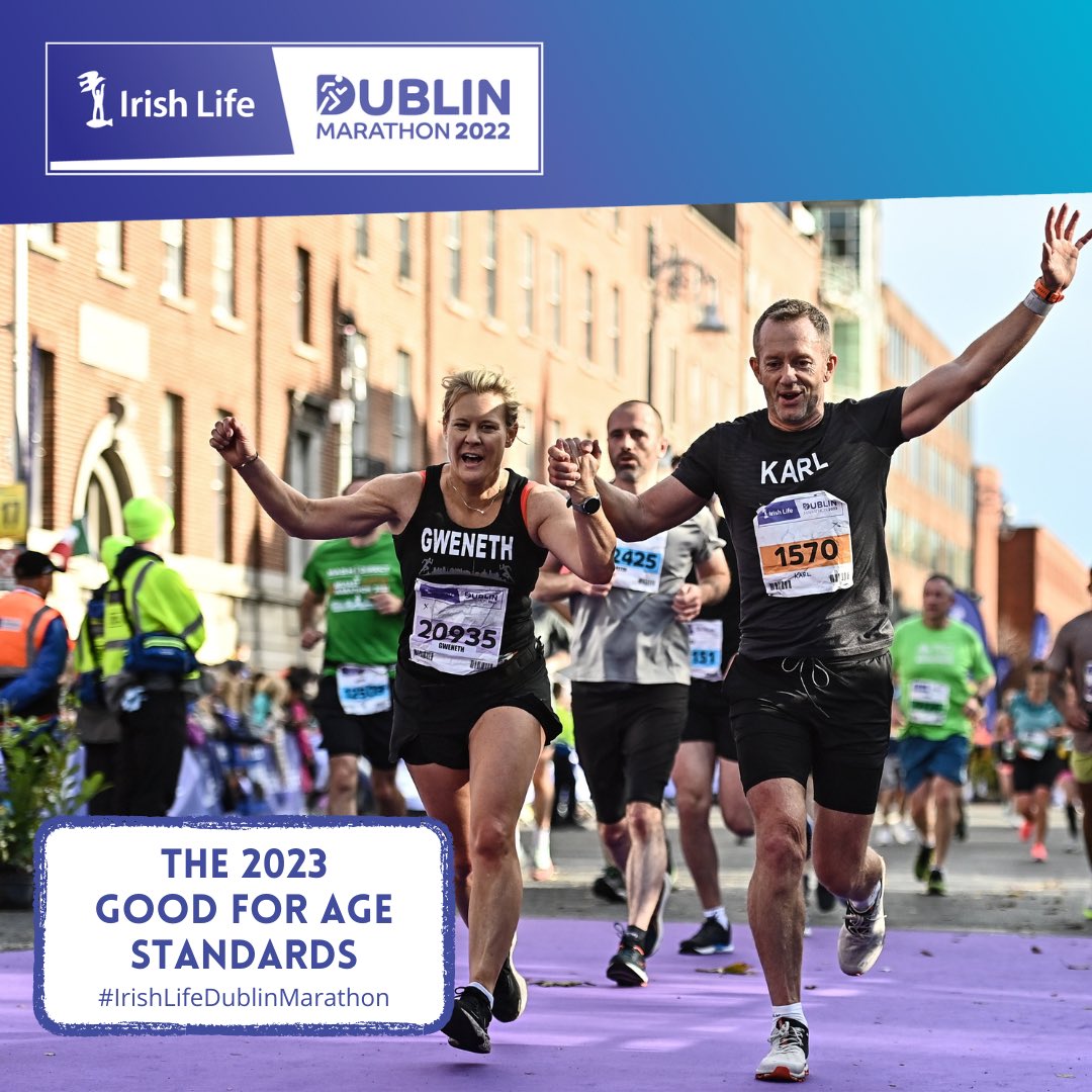Looking to secure an entry for the #IrishLifeDublinMarathon? 🏃🏻‍♀️

The 2023 Good For Age Standards will open on the 1st April via our website. Athletics Ireland or Athletics Northern Ireland Membership Number will be required!🎽

#PowerOfSupport