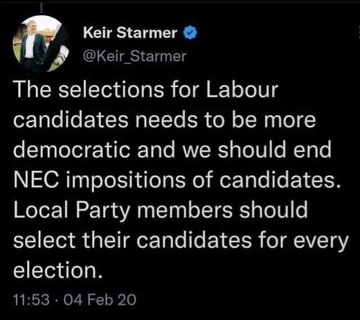 Keir Starmer is not fit for purpose. A useless two faced hypocritical charlatan who would sell his own mothers to get power. A human rights lawyer who doesn’t believe in human rights or common decency. He is a cancer to real Labour values. #IStandWithCorbyn
