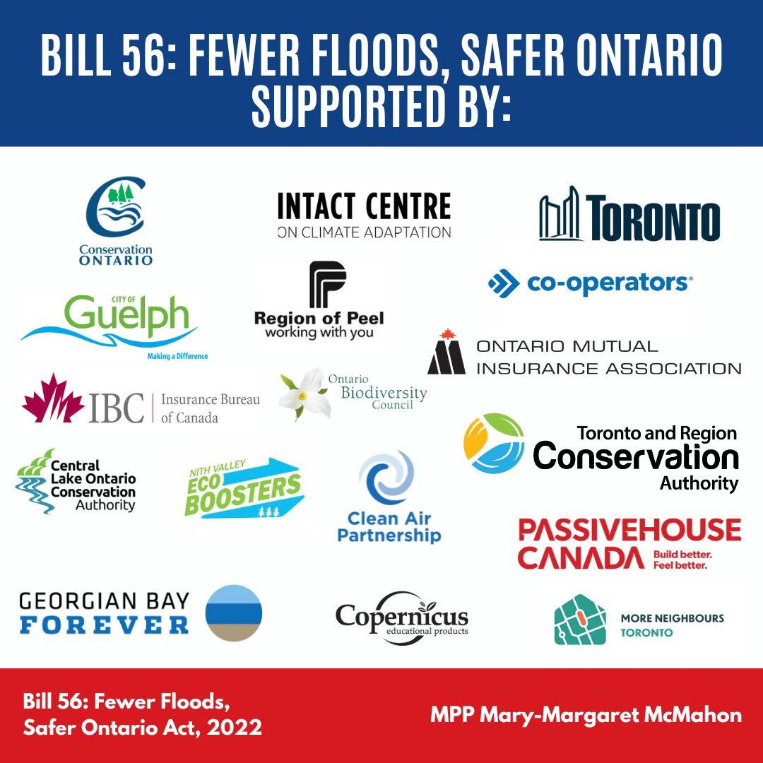 marymargaretbey's tweet photo. #Bill56 is a WIN for everyone – insurers, renters, homeowners, municipalities, and government! Thank you to all who have backed it thus far. Ready to debate it tomorrow at Queen's Park, fingers crossed for unanimous support #onpoli #ontenviro #EmergencyPreparedness https://t.co/URNDVfqEkp