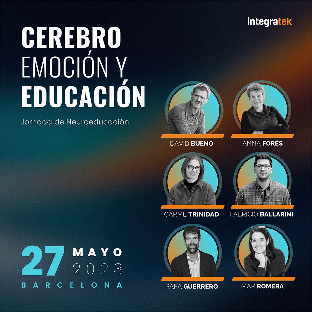 integratekedu's tweet photo. 🔥 NUEVA JORNADA CEREBRO EMOCIÓN Y EDUCACIÓN 🔥

¡Compra tu entrada ahora aquí 👉 https://t.co/YlEwXpacme! 🎟️🎓

#jornadacerebro #integratek #neurociencia #cerebroemocioneducacion #itkacademy #davidbueno #annnafores #carmetrinidad #fabricioballarini #rafaguerrero #marromera https://t.co/O2z6VMM0d9