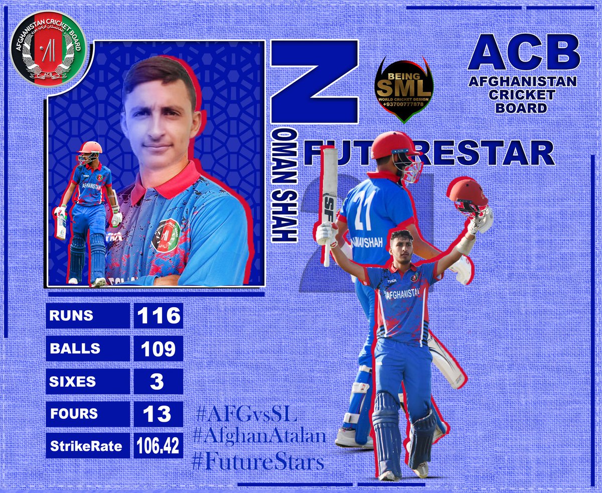 lodinjunior's tweet photo. What a terrific day for the young star 🌟 the captain 🇦🇫#NomanShah congrats him for his ton against Sri Lanka 🇱🇰 U19.
@ACBofficials
#FutureStars | #AFGu19vSLu19 https://t.co/nQwQQ2n15f