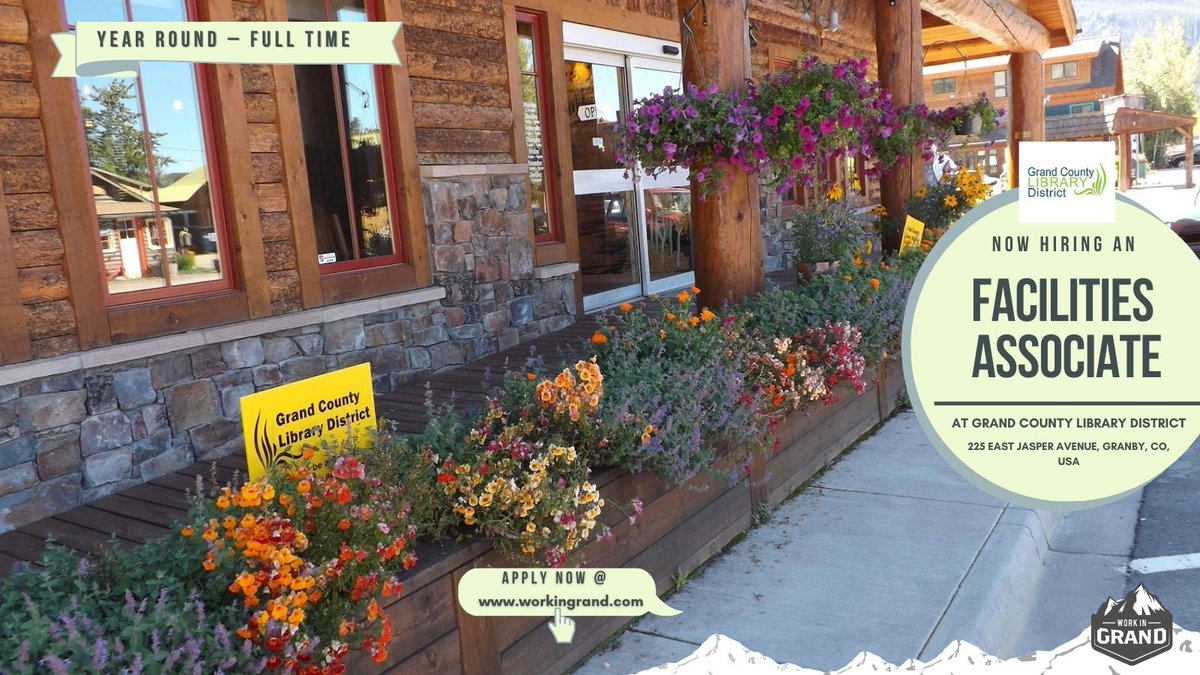 WorkInGrand's tweet photo. workingrand @Grand County Library District is hiring Facilities Associate
#ApplyNow at
https://t.co/zu7u4O0BxW
#denver #hiring #nowhiring #jobs #denverjobs #WorkInGrand #ColoradoJobs #coloradostatejobs #jobs #usajobs #usajobseeker
#kitchensupervisorjob #retailjobs https://t.co/565pmmCdCw