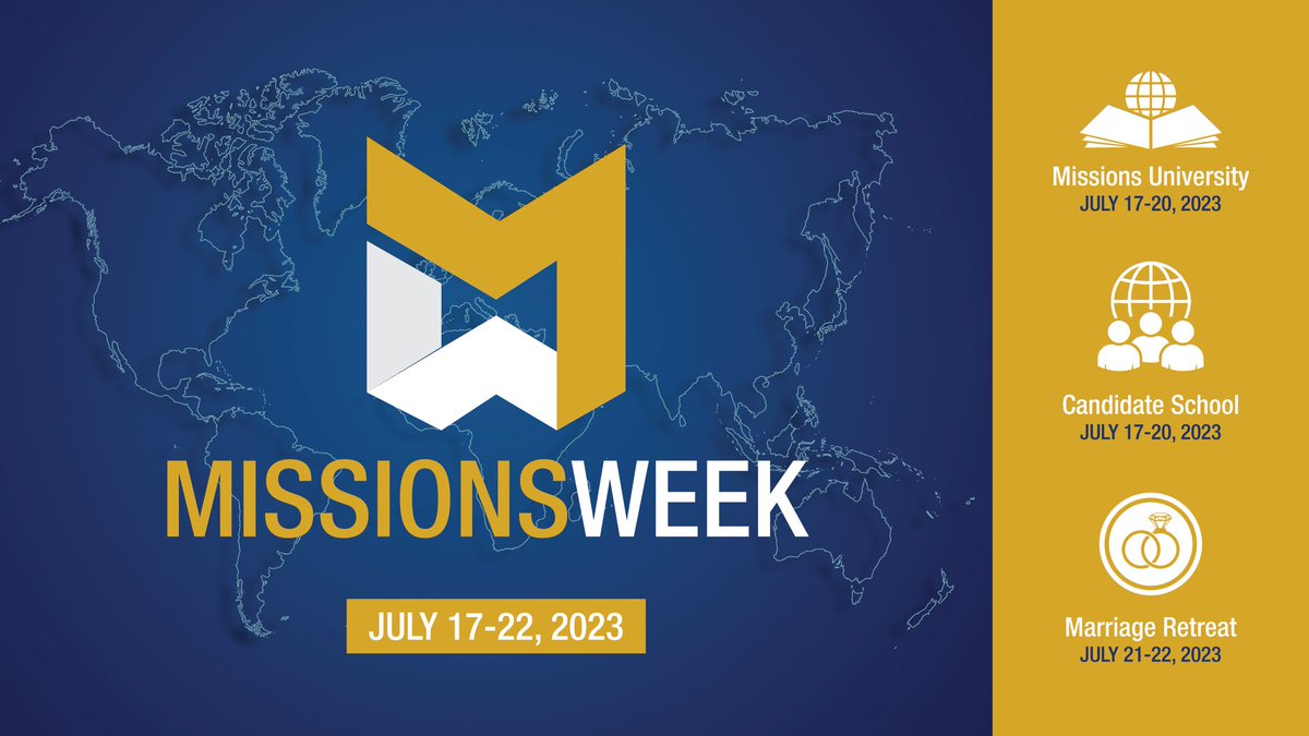 MyFBMI's tweet photo. We are thrilled to announce Missions Week here at FBMI! All missionaries are invited to join us July 17-22, 2023. More information and registration details will be coming soon! https://t.co/Zpz2rn6WNf