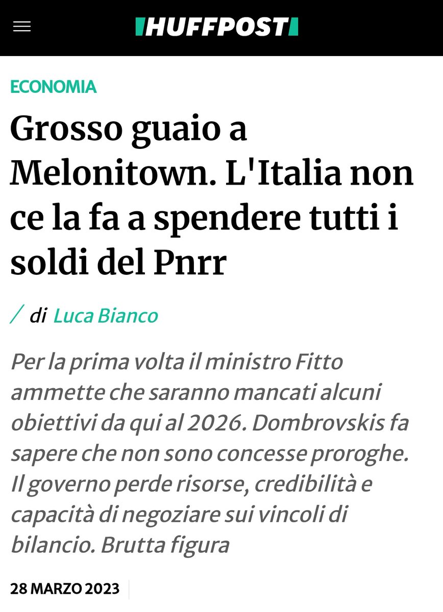 I nodi di tutta l'incapacità del #ilPeggior_GOVERNO_diSempre stanno venendo al pettine.
Hanno già iniziato a mendicare aiuto all'Europa, così come hanno supplicato le banche a comprare i crediti incagliati.

Non se li fila più nessuno perché non hanno alcuna credibilità.
#28marzo