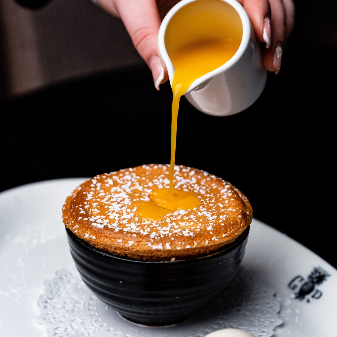 LeedsPacific's tweet photo. Our mango soufflé...

Served alongside refreshing coconut ice cream and a passion fruit soup which makes for the ultimate sauce pour goals. 

Just swipe to take a closer look...

#dessert https://t.co/pQO9NoAb6e