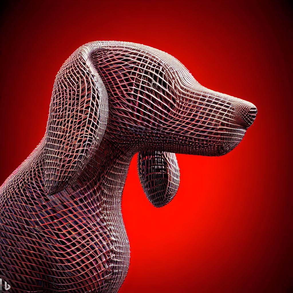 dog made out of fence mesh by Bing Image Creator #AIart #AIArtworks #AIcommunity #bingimagecreator