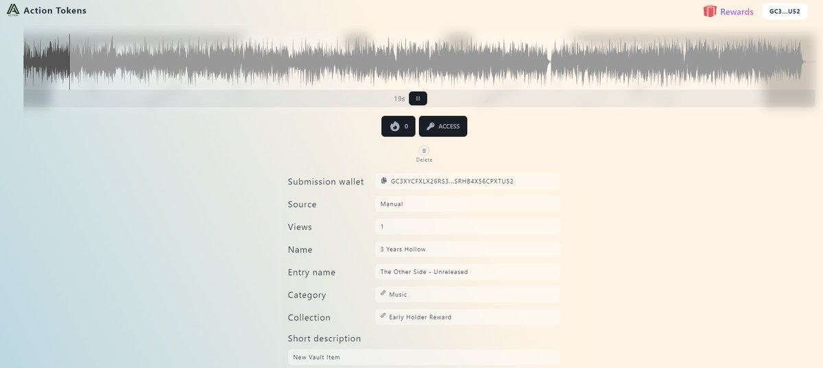 hollowvox's tweet photo. New @ActionTokens #tokengating feature just released. You can now provide a dropbox link to allow holders to stream exclusive content like podcasts, audio books, music, etc. We'll be opening this up for public use very soon. Stay tuned! #stellar #actiontokens https://t.co/FqCoqGpvtu