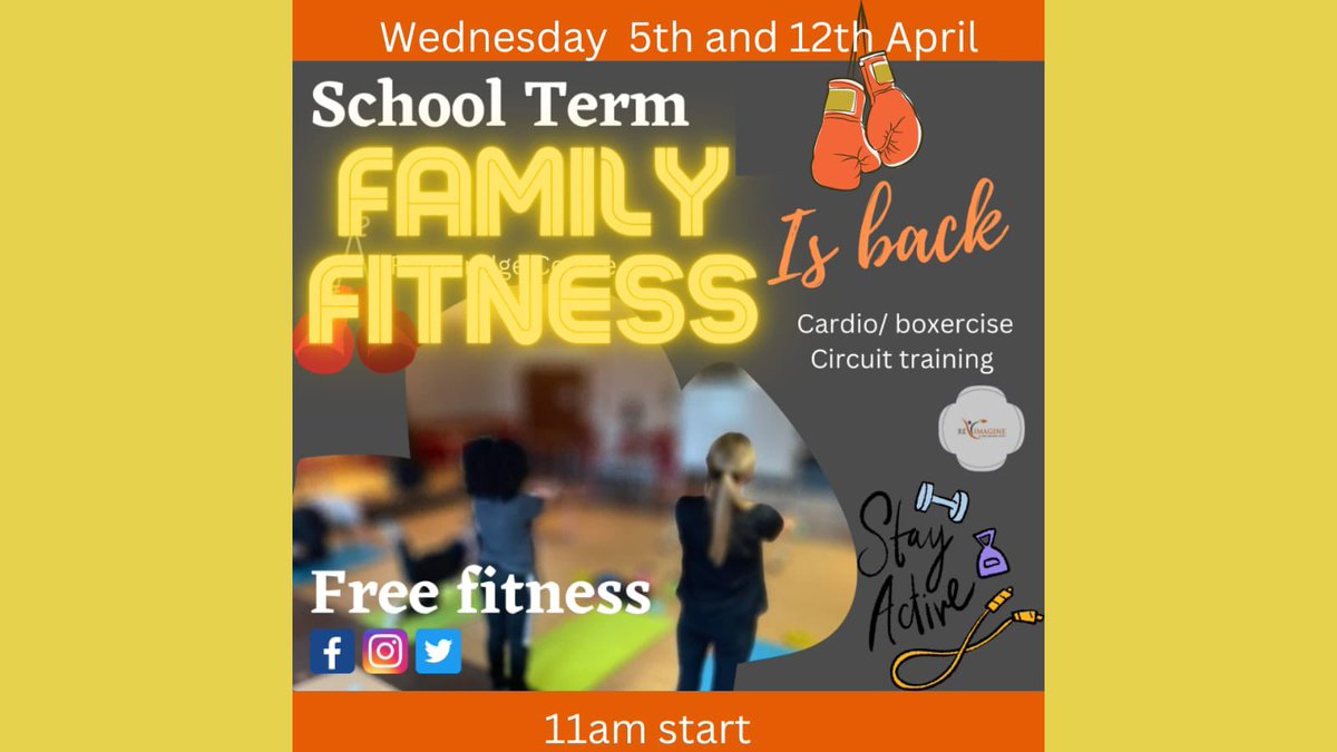 Family Fitness is back for 2 weeks over the Easter half term.
Free for parents/carers and children. 11am prompt start at Fordbridge Centre, B37 5DD.
Bring a drink and get ready to rock n roll!🥊
#kidsfitness 
#FamilyFunTime 
#FitnessMotivation 
#fordbridge