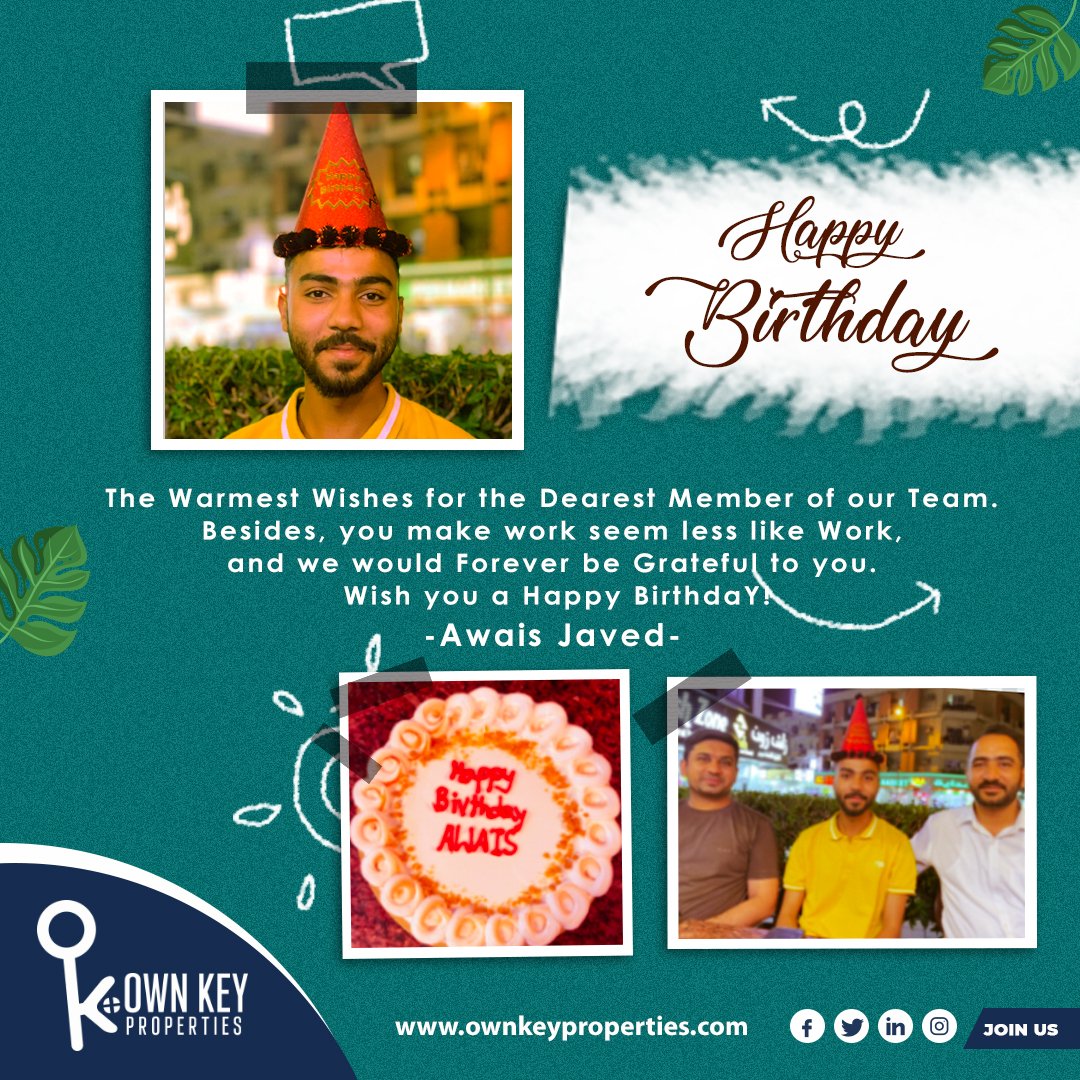 ownkeyproperty's tweet photo. Wish You a #happybirthday!
-Birthday Celebration Of Awais Javed🎉😍

From: Own Key Properties L.L.C

#ownkeyproperties
#wishing #celebration #appreciate #grateful #birthday #motivation #cake #blessed https://t.co/geDu9oPQSl
