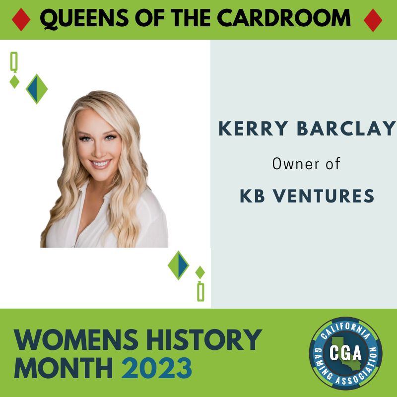 In celebration of #WomensHistoryMonth, we're proud to introduce another one of our cardroom queens, owner of KB Ventures a TPPPS. She is currently contracted with @500ClubCasino in Clovis, CA and @OutlawsCardPrlr. In addition to being an owner, Kerry is a philanthropist!