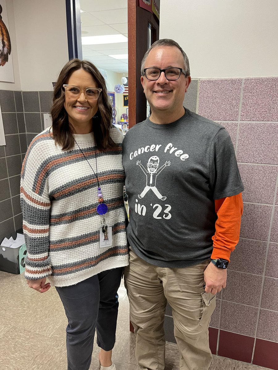 Get yourself an awesome friend like <a href="/karie_korbar/">Karie Korbar</a> but not my Korbar! Thanks for making me a shirt to celebrate the good news! <a href="/ThomasWLanier/">Thomas W. Lanier</a> #TigerVibes <a href="/PHSC_Tigers/">Pickerington HS Central</a> <a href="/PLSD/">Pickerington Schools</a> #CancerFreeIn23