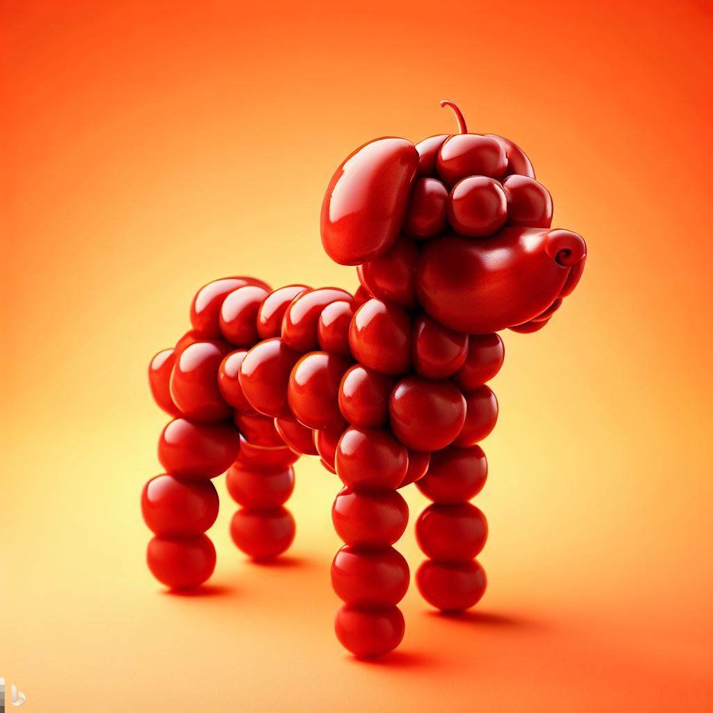 dog made out of cherry by Bing Image Creator #AIart #AIArtworks #AIcommunity #bingimagecreator