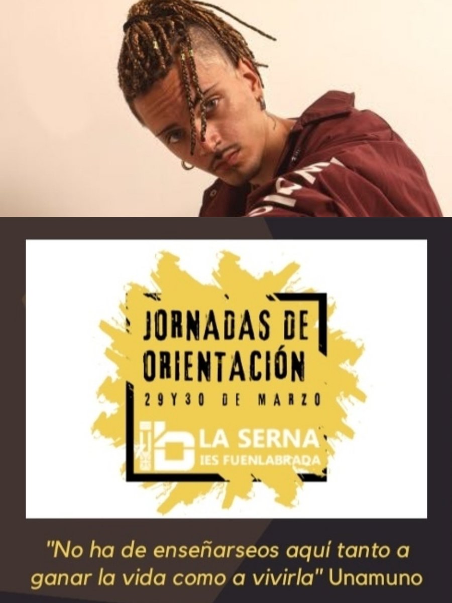 Ampa_IES_Serna's tweet photo. El jueves nos acompañará Blake, artista  rapero que ha sabido marcarse una carrera ,y muchos otros padres con trabajos interesantes. https://t.co/hKyKn6D7PU