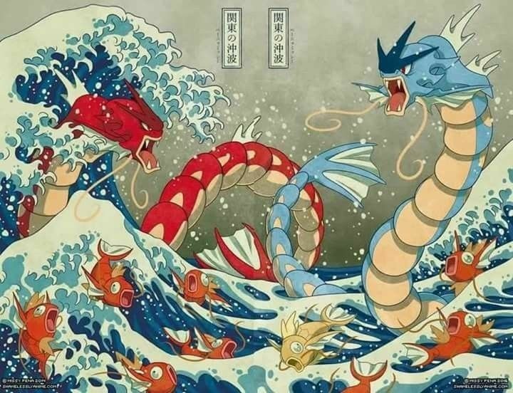 QuadZero00's tweet photo. Quelques wallpaper inspirés de "La Grande Vague de Kanagawa" une estampe d'Hokusai.

#Pokemon #Leviator #LaGrandeVague #Hokusai https://t.co/QFj6u26c9t