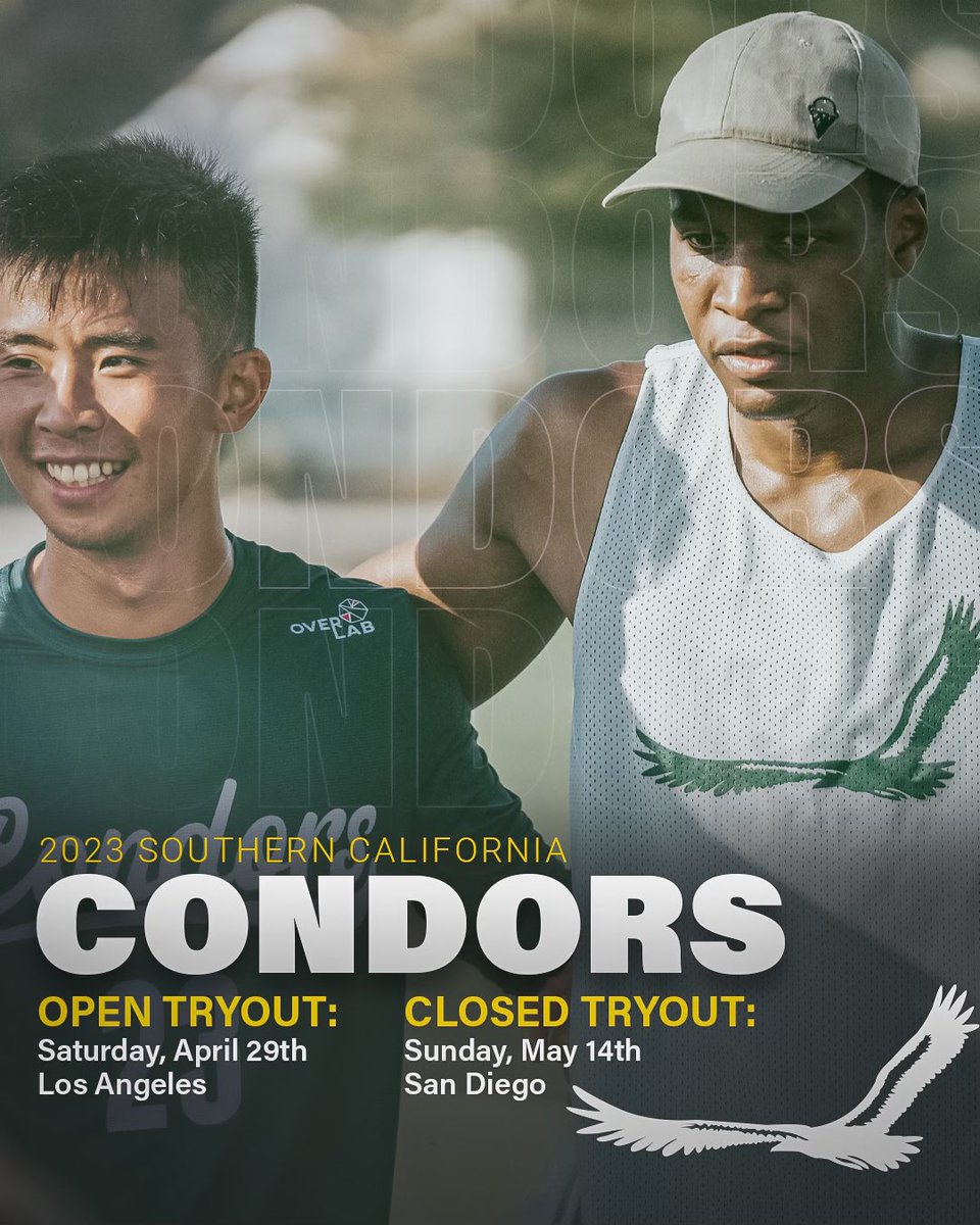 It’s almost that time of the year again! 🦅 

Fill out the interest form in our bio if you think you would be a good fit for our Condo. We hope to see you at our open tryout on Saturday April 29th in Los Angeles. 
More info to come!