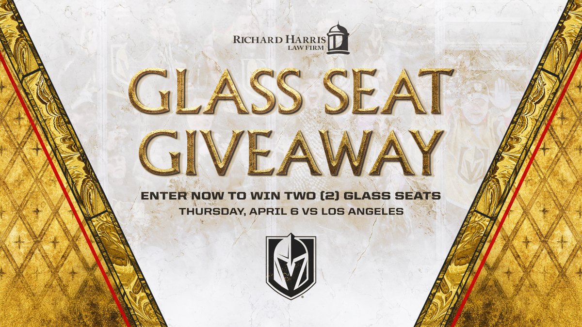 GoldenKnights's tweet photo. You could be sitting on the glass for the April 6 matchup against the Kings 😎

Enter here ➡️ https://t.co/RPrHUM9vpT

#VegasBorn | @RAHLawFirm https://t.co/lKD0UevAbe