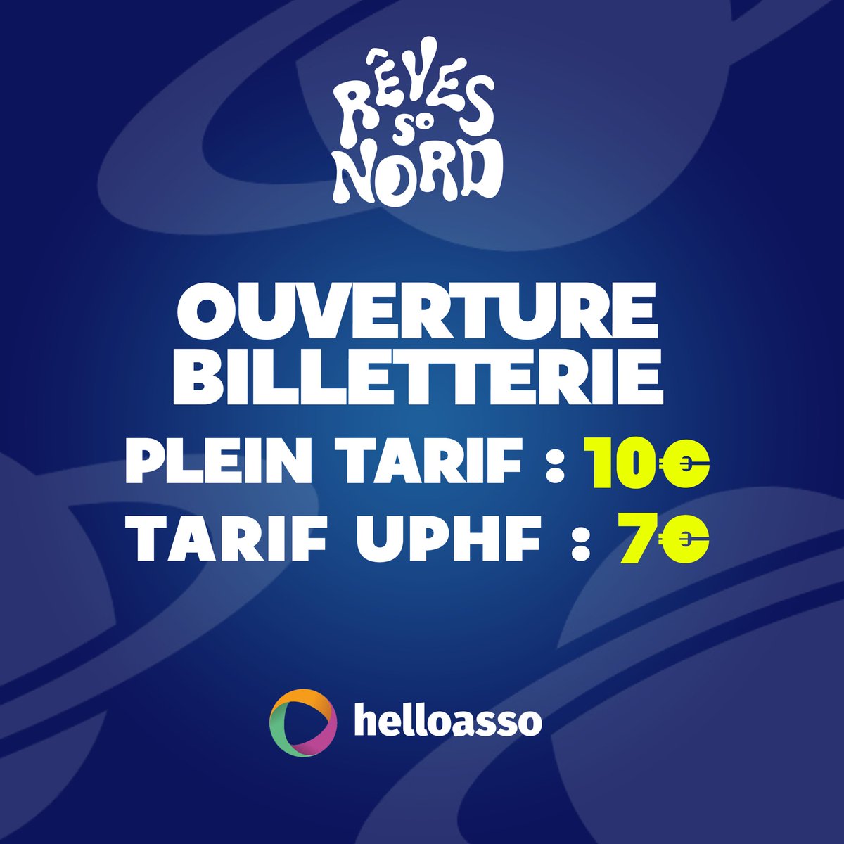 reves_so_nord's tweet photo. C’est le moment de prendre vos places ! 

2 tarifs dispos : 
7€ pour les étudiants de l’UPHF 📚
10€ pour les extérieurs 

Le lien est à retrouver en bio ⬆️

La prog ? Elle arrive bientôt … ⌛️ https://t.co/LPMji1aF2R