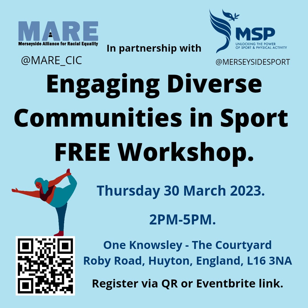 chantelle_lunt's tweet photo. There are limited spaces remaining on our ‘Engaging Diverse Communities in Sport’ FREE training workshop this Thursday at One Knowsley,  'The Courtyard' Court Hey Park, Roby Road, Huyton L16 3NA.

Here’s the registration link: 

https://t.co/TwNdIoLZPT

Hope to see you there! https://t.co/YrIv3bUkdW