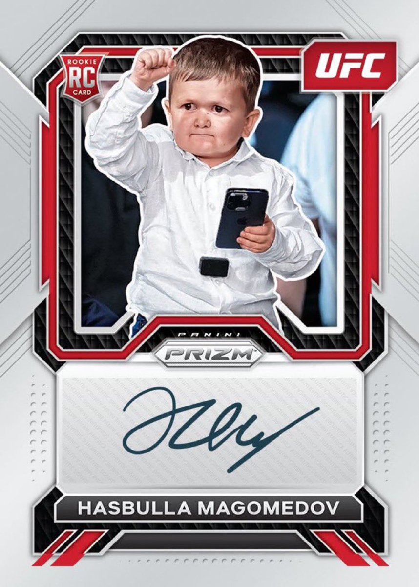 🚨 HASBULLA GIVEAWAY 🚨 

With all the hype around Hasbulla’s signed rookie card, I’ve decided to give one away!

TO ENTER:
1. Like this tweet
2. Follow me (<a href="/ericwhiteback/">ericwhiteback</a>)

That’s all!  I’ll select a winner after the product releases in late April! Good luck! 🍀