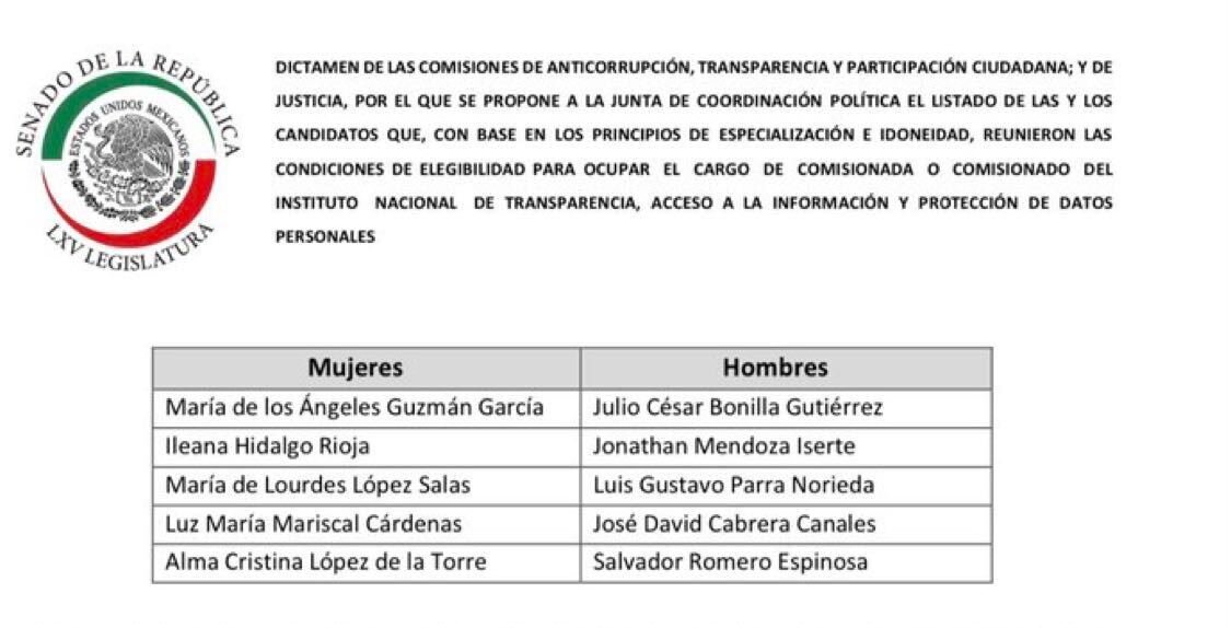 SOLTOLUCA's tweet photo. En la lista de 10 aspirantes a ocupar un espacio como comisionada o comisionado del Instituto Nacional de Transparencia se encuentra el mexiquense @lgparranoriega 

vía Violeta Huerta | El Sol de Toluca https://t.co/SrJwUJXVvu