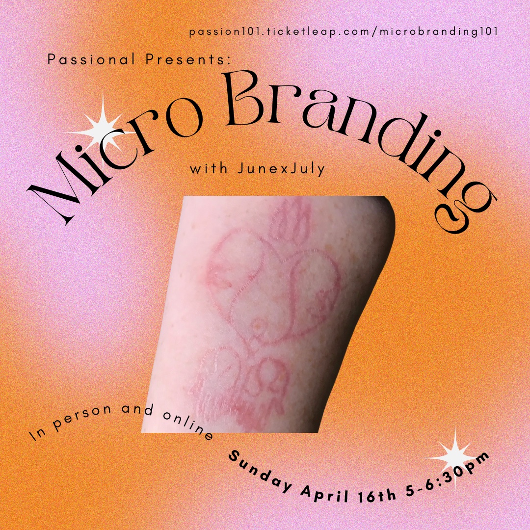 PASSIONAL's tweet photo. Next Month- #MakeAMark and explore the lasting #BodyModifications technique of #MicroBranding with JuneXJuly #Ownership #Passion101Classes #LinksInBio https://t.co/HrCTDVRXq5 https://t.co/6cB22WFFMY