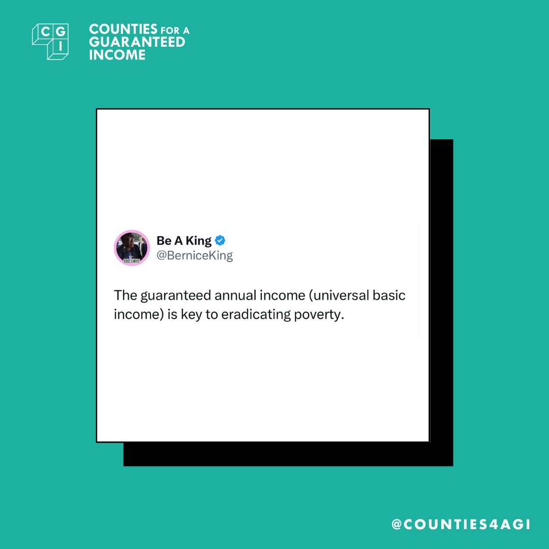 CountiesforAGI's tweet image. Join us in wishing a happy birthday to @BerniceKing. We are grateful for her ongoing work to end poverty through a federal #GuaranteedIncome, a vision that her father, Dr. Martin Luther King, Jr., dreamed of.