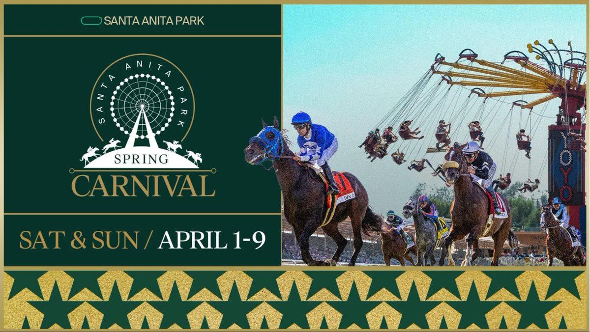VisitArcadia's tweet photo. Saturday &amp; Sunday April 1-9, 2023 at Santa Anita Park.   This four-day event features inflatable jumpers, carnival games, and thrilling rides. #VisitArcadia #SantaAnitaPark https://t.co/AJeIBaMyLg https://t.co/fn52gHG9nW