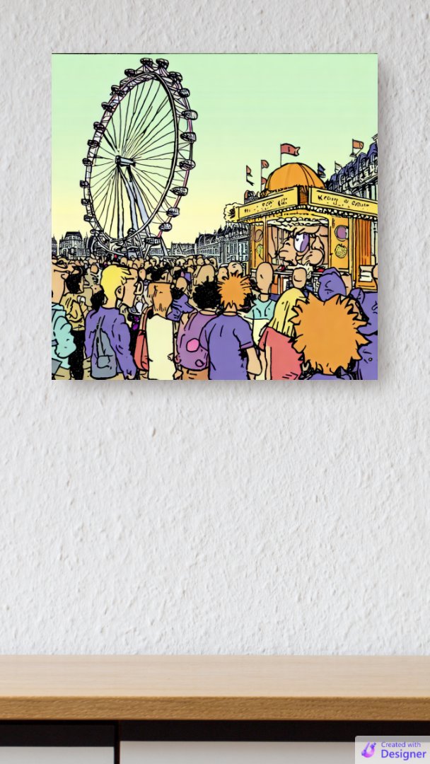 RoguePlanetoid's tweet photo. Here's some images that were generated as part of the demo of my Microsoft &amp; AI talk with Bing Image Creator to create a logo for @nebytes and Microsoft Designer with a queue of people lining up for a Ferris wheel at Piccadilly Circus in the style of Calvin and Hobbes #AI https://t.co/3AkXDS2HwQ