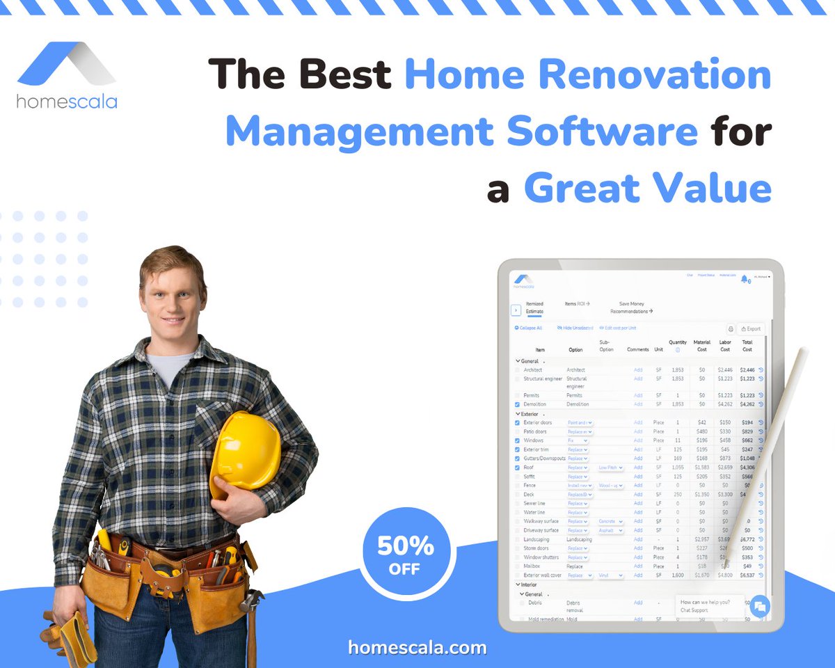 home_scala's tweet image. 💰💻 Save time and money on your home renovation project with our top-rated management software.
#homerenovation #homeimprovement #renovationproject