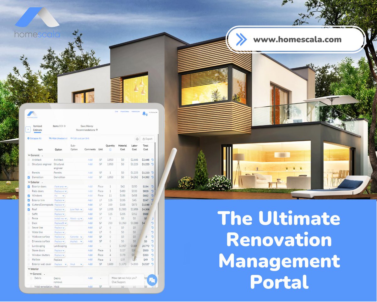 home_scala's tweet image. "Ready to take your renovation to the next level? Look no further than Homescala's ultimate renovation management portal 🛠️ #RenovationGoals #HomeImprovement #Homescala"