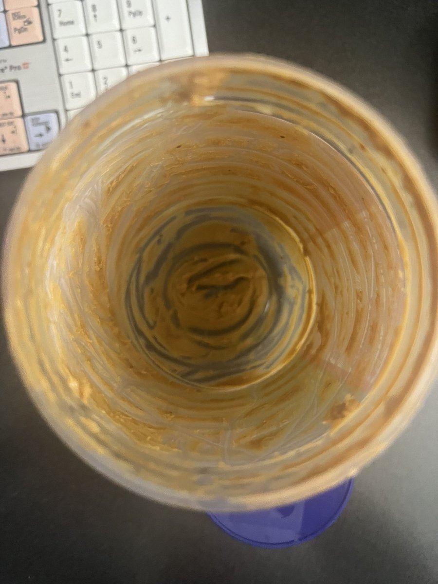 MMResh's tweet image. I have an apple and peanut butter every day for lunch.

It took 15 business days to finish a 3lb jar of peanut butter.  

I think I’m actually eating peanut butter with a side of apples.