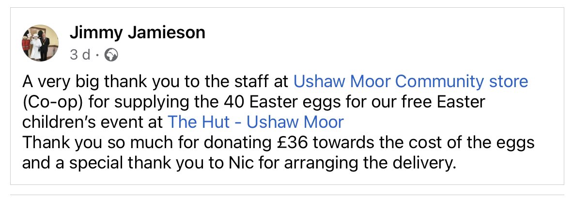 Always nice to support a local event! Especially when your just into a new store, with an amazing manager and awesome team. Team Ushaw Moor happy to support! <a href="/michaelbouch68/">Michael Boucher</a> #ushawmoorcoop