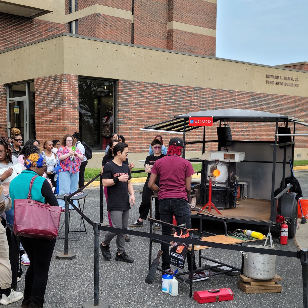 Norfolkstate's tweet image. The #ChryslerMuseum of Art's Mobile Glass Studio and staff were on campus today to demonstrate the art of glassblowing for our students. The staff explained some of the techniques as they demonstrated the craft, and some of our students got to try it.
#CMGS #glassblowing