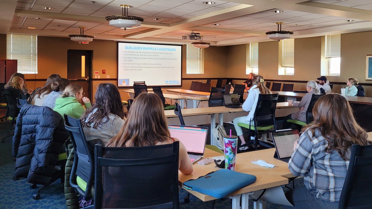 En ce moment au @UAlberta_CSJ, visionnement public de la finale de l'Ouest du concours "Ma thèse en 180 secondes" de l'<a href="/_Acfas/">Acfas</a>. Bravo à toutes les candidates!

<a href="/AcfasAlberta/">Acfas Alberta</a> <a href="/UAlbertaFGSR/">Graduate Studies</a> 
#ChercherEnFrançais #MT180