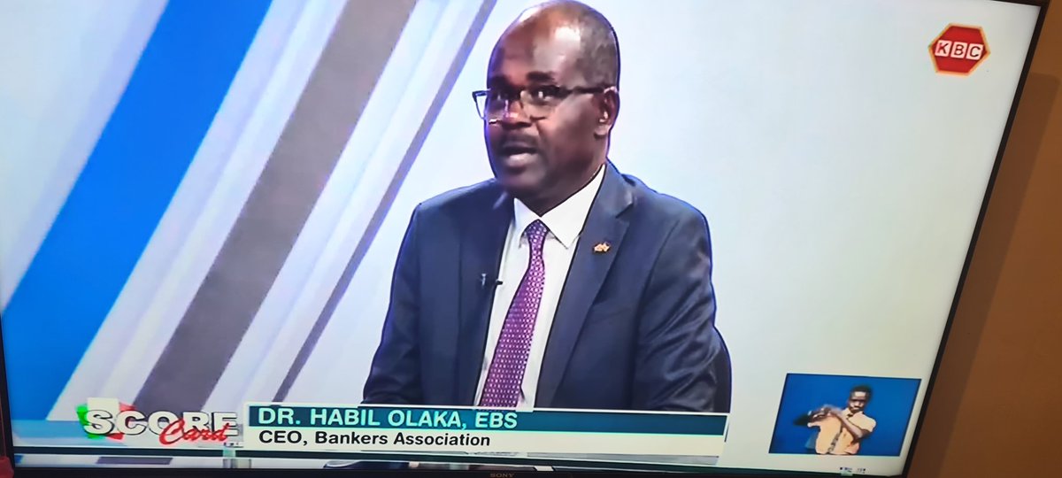 Dr. <a href="/HabilOlaka/">Habil Olaka, EBS</a> : Banks are well placed to support the economy. When banks are well capitalised they are able to withstand shocks. Although we have headwinds ahead we are in a good position to support the economy. #TheScoreCard 
<a href="/KBCChannel1/">KBC Channel 1 News</a>