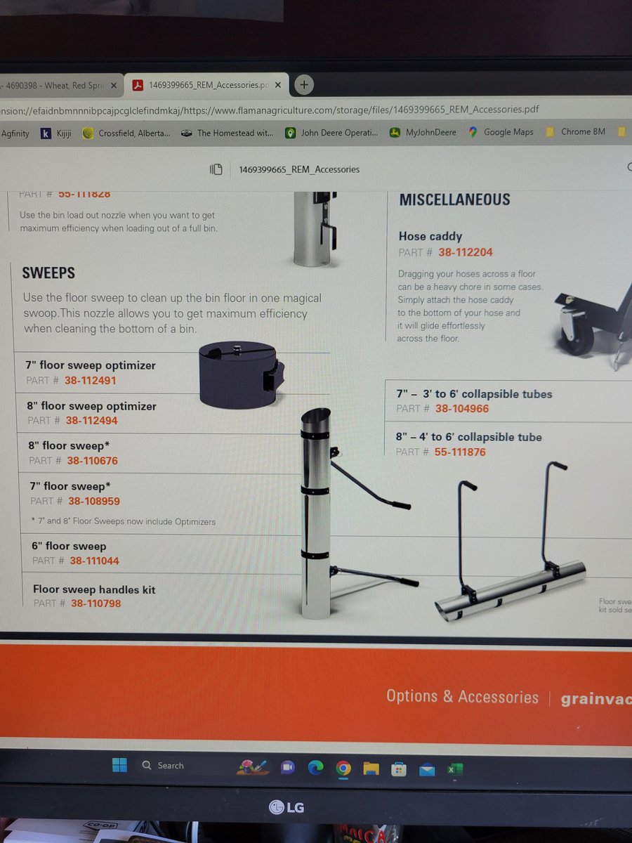 I know insane ag parts prices are just the norm now, but this blew me away.  $670 for the 6" floor sweep and handles <a href="/AgGrowthIntl/">AGI</a>