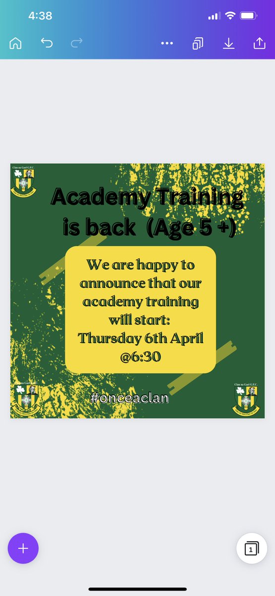onceaclan's tweet photo. ACADEMY TRAINING IS BACK NEXT WEEK 🟡🟢 

We are delighted to announce that our academy training (Age 5+) is starting back next Thursday 6th April 6:30pm 

We can't wait to see you all back playing with us 🟢🟡 

#onceaclan https://t.co/qYvXGDnwkq