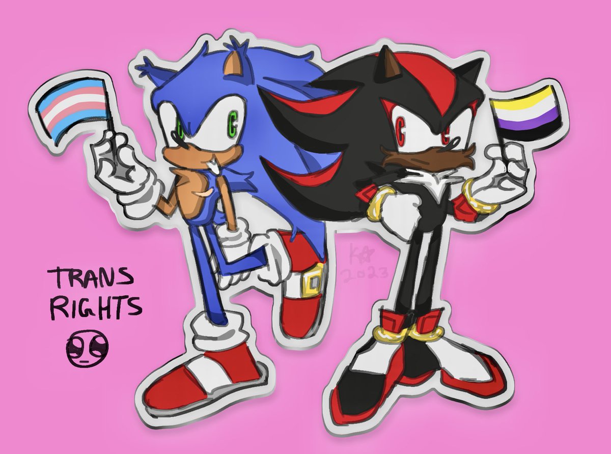ohmeowgerd's tweet photo. being trans is so awesome sauce, like n retweet if u agree 

#SonicTheHedeghog #ShadowTheHedgehog #trans #nonbinary https://t.co/OcEvLhz6P0