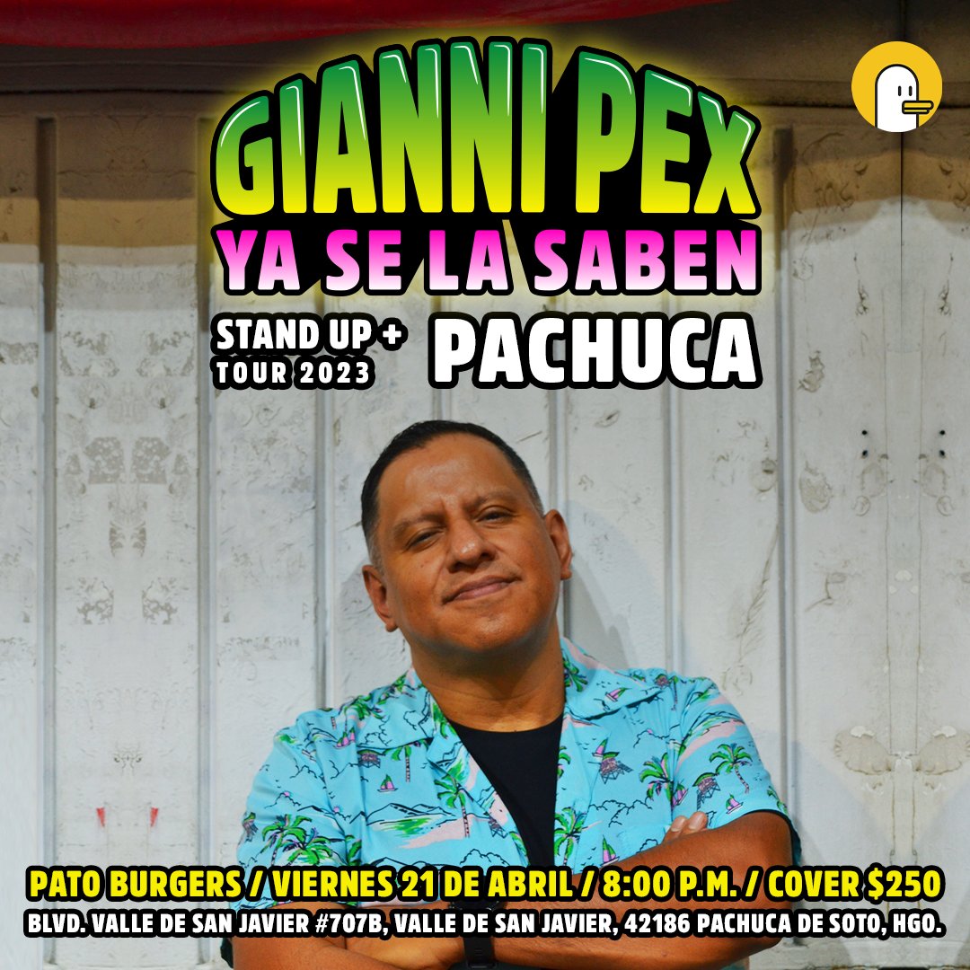 Gianni_Pex's tweet photo. Ya se armó la 2da fecha del YA SE LA SABEN Tour 😉
8 de Abril PUEBLA Casa Coronel
Boletos: https://t.co/LIz1rEQvRT
21 de Abril PACHUCA Pato Burgers
Boletos: https://t.co/xidMAcMaeK
#StandUpComedy https://t.co/pchOK5IToI