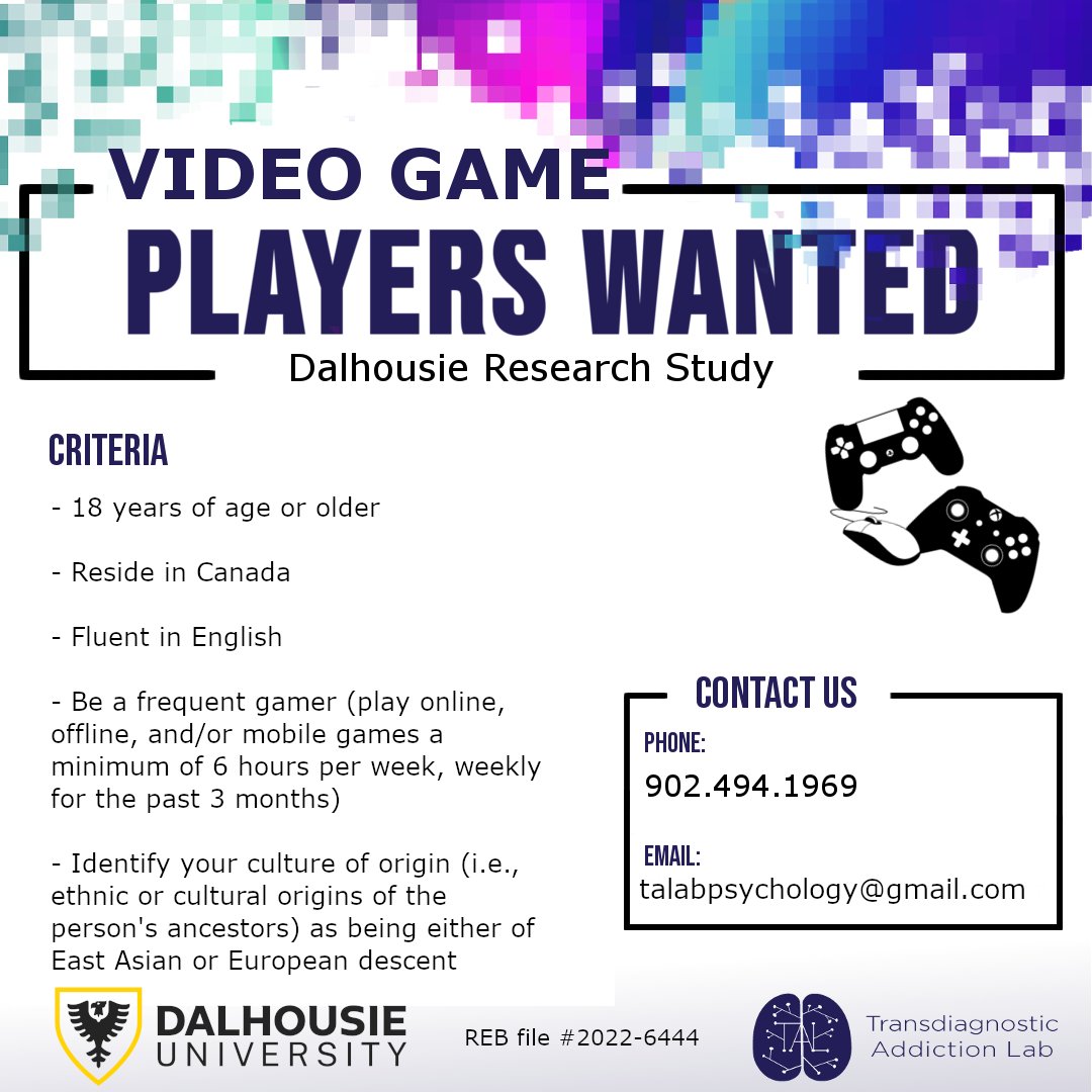 📢 OFFICIALLY SEEKING PARTICIPANTS 📢

Are you a frequent #gamer🎮 in 🇨🇦? Complete a survey + online #interview and receive a $30 gift card!

✨We are especially looking for folx of East Asian heritage!✨

Pls RT &amp; share widely💛 #ResearchStudy #gaming #MentalHealth