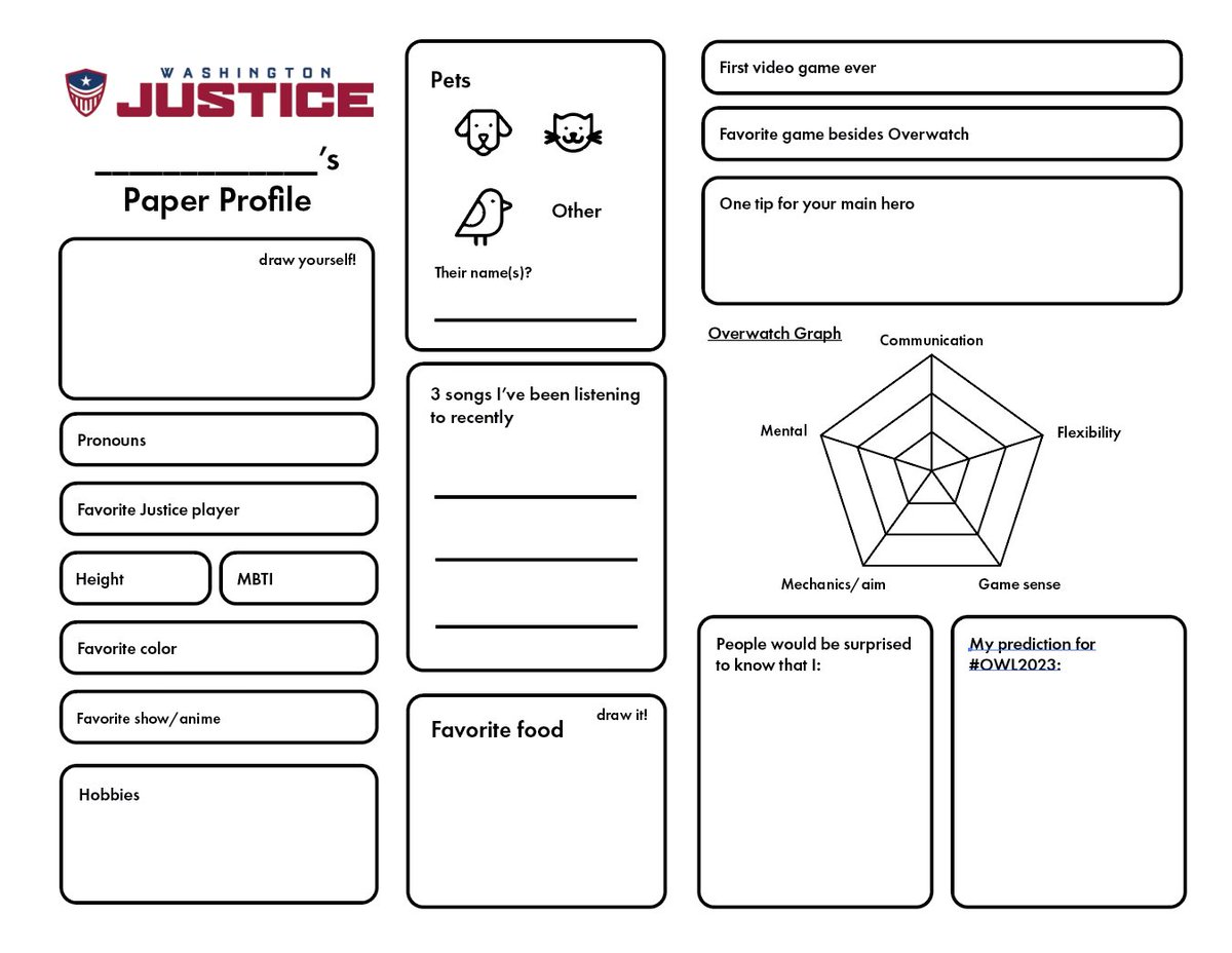 washjustice's tweet photo. We heard you asking!👂Here is the blank template! 🫡

We'll randomly choose two fans who tweet their version with the hashtag #PaperProfile to receive 200 OWL Tokens each! ❤️💙 https://t.co/nll8JAdxBu