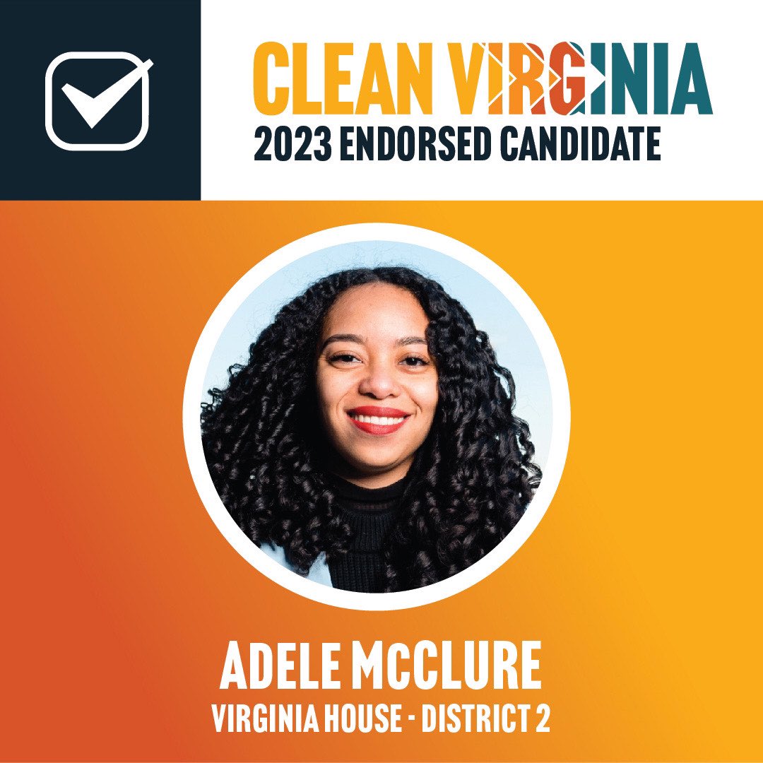 AdeleMcClure_'s tweet photo. Today, I received an endorsement from @CleanVirginia! I am so thankful for their continued support as we work together for an equitable transition to clean energy that is accessible and affordable for all Virginians. #CleanVirginia #CleanEnergy #CleanGovernment https://t.co/sX9q9cdhwx