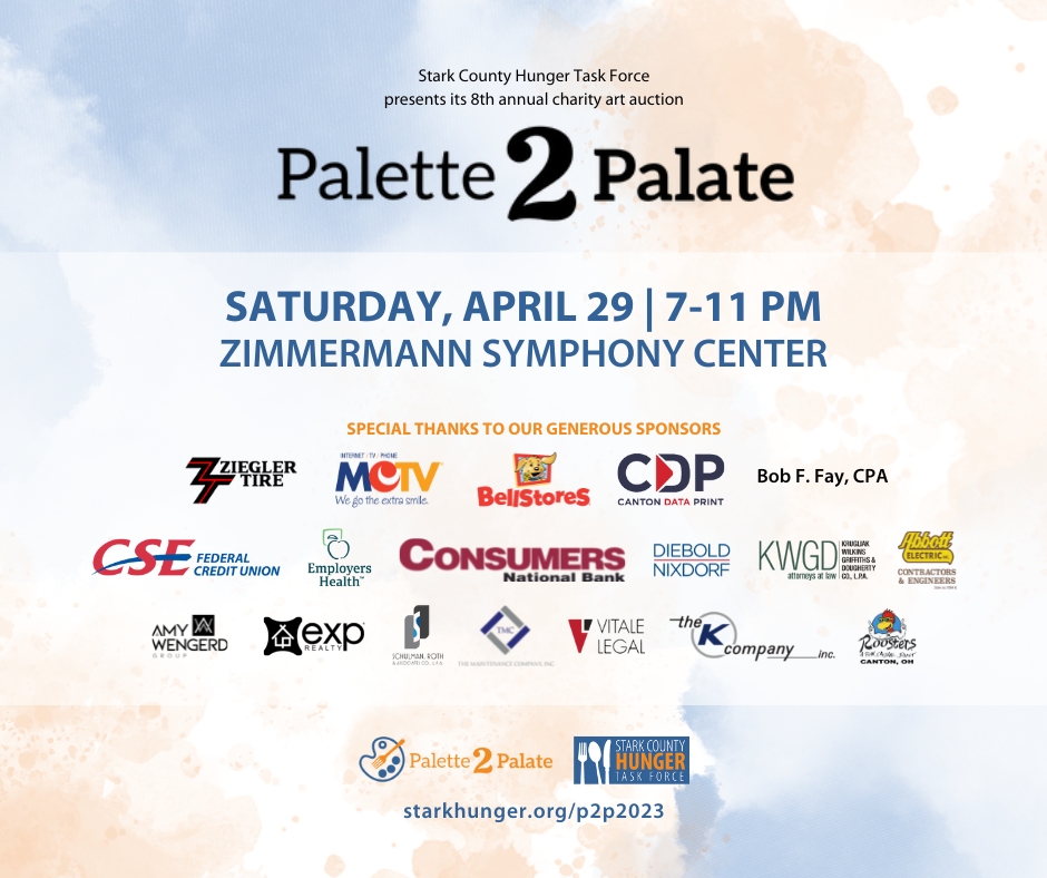 StarkHunger's tweet image. Join us for our annual charity art auction, Palette 2 Palate, on April 29 at the Zimmermann Symphony Center! Proceeds will benefit our hunger fighting initiatives. Purchase your tickets today at starkhunger.org/p2p2023. 
#hungerfighters #starkhunger