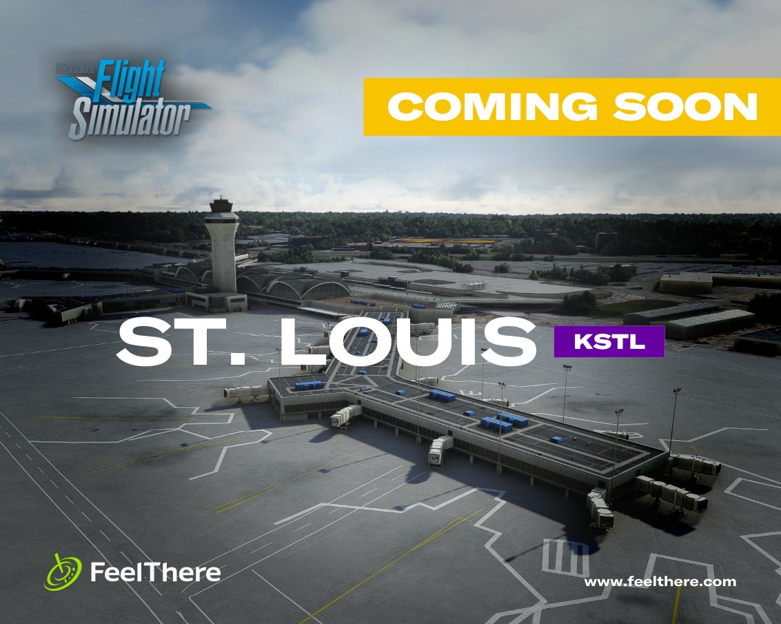 feelThere's tweet photo. Looking for new destinations in your Flight Simulator sessions? COMING SOON St. Louis, MO 🇺🇸 KSTL for Microsoft Flight Simulator! 

#feelthere #msfs #msfs2020 #stlouis #missouri #usa #kstl #aviation #aircraft #airplane #avgeek #aviationgeek #flightsimulator #flightsimulation https://t.co/dmOHhqUF8Z