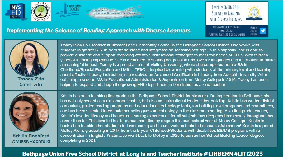 The Long Island Teacher Institute #LITI2023 is tomorrow! SO excited to be presenting with my friend and colleague, @MissKRochford. See you there! #wearebethpage @LIRBERN @KelleyCordeiro @BethpageUFSD