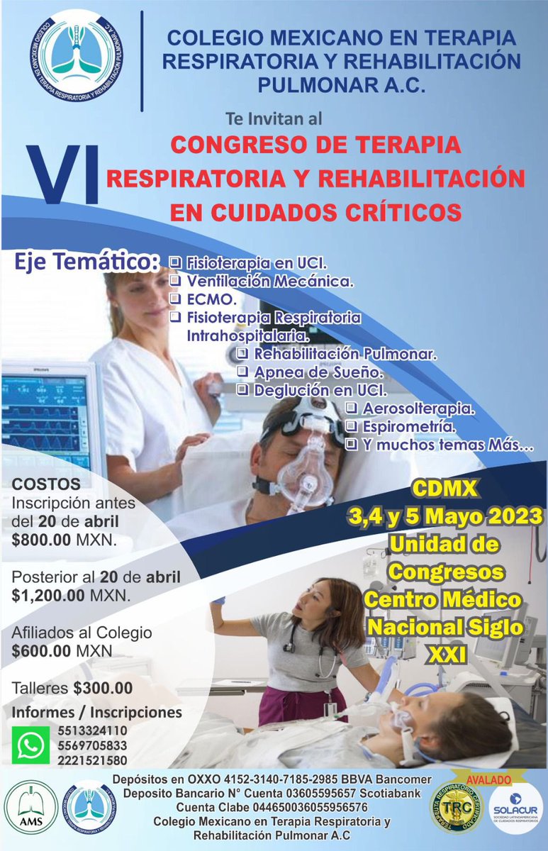 COLEGIO MEXICANO EN TERAPIA RESPIRATORIA tweet media