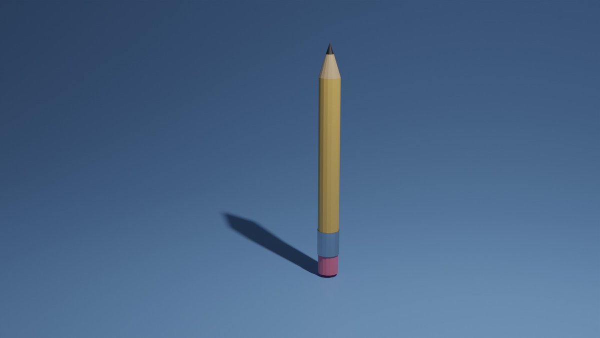 Low poly pencil #lowpoly #Blender3d #blenderart #blender #gamedevelopment #gamedevs #Simpsons #unity3d #GodotEngine #UnrealEngine5 #unreal #freelancer #indiedev #IndieGameDev #IndieArtists